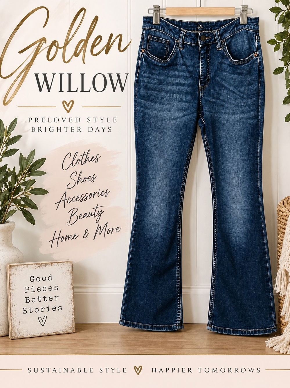 Lee Dark Blue Flare Jeans